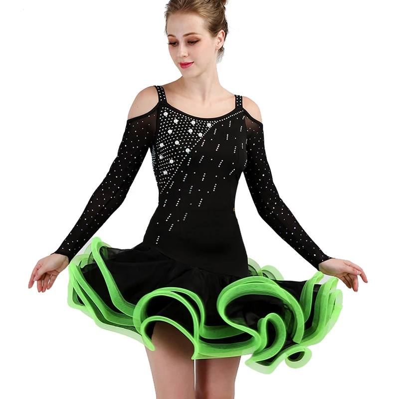 Latin Dance Dress Women Salsa Costumes Cha Clothes For Practice Wear lq082 | Тематическая одежда и униформа