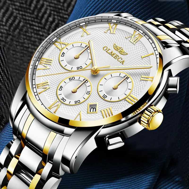 Relojes часы мужские золотые Модные Спортивные кварцевые мужские часы, наручные часы Топ бренд класса люкс деловые водонепроницаемые часы Relogio Masculino