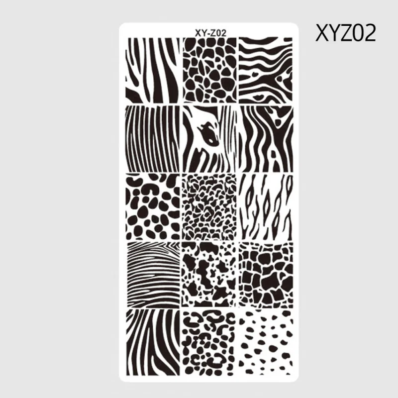 XYZ02 1 шт. 12*6 см прямоугольная Штамповка ногтей шаблон отрицательная ветряная мельница цветы узоры DIY Дизайн ногтей маникюр штамп пластины JIXYZ01-32 - Цвет: XYZ02
