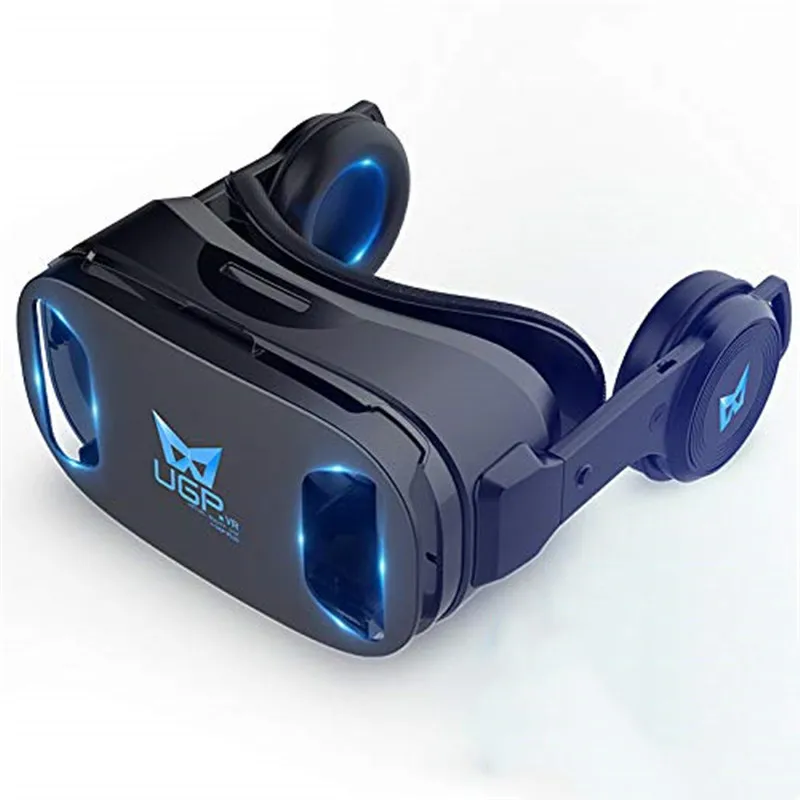 black vr glasses U8 VR шлем виртуальной реальности 3D кино игры с наушниками для смартфонов 4,5 до 6 дюймов VR очки дополнительный контроллер - Цвет: black vr glasses