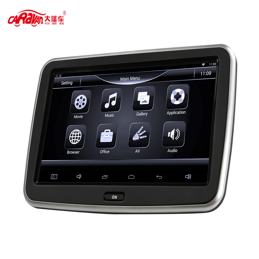 Caravan 2PCS 10.1 inch Universal Android 4.4.4 Car headrest Monitor 1024*600 Slim Capacitive HD Digital TFT Touch screen | Автомобили и