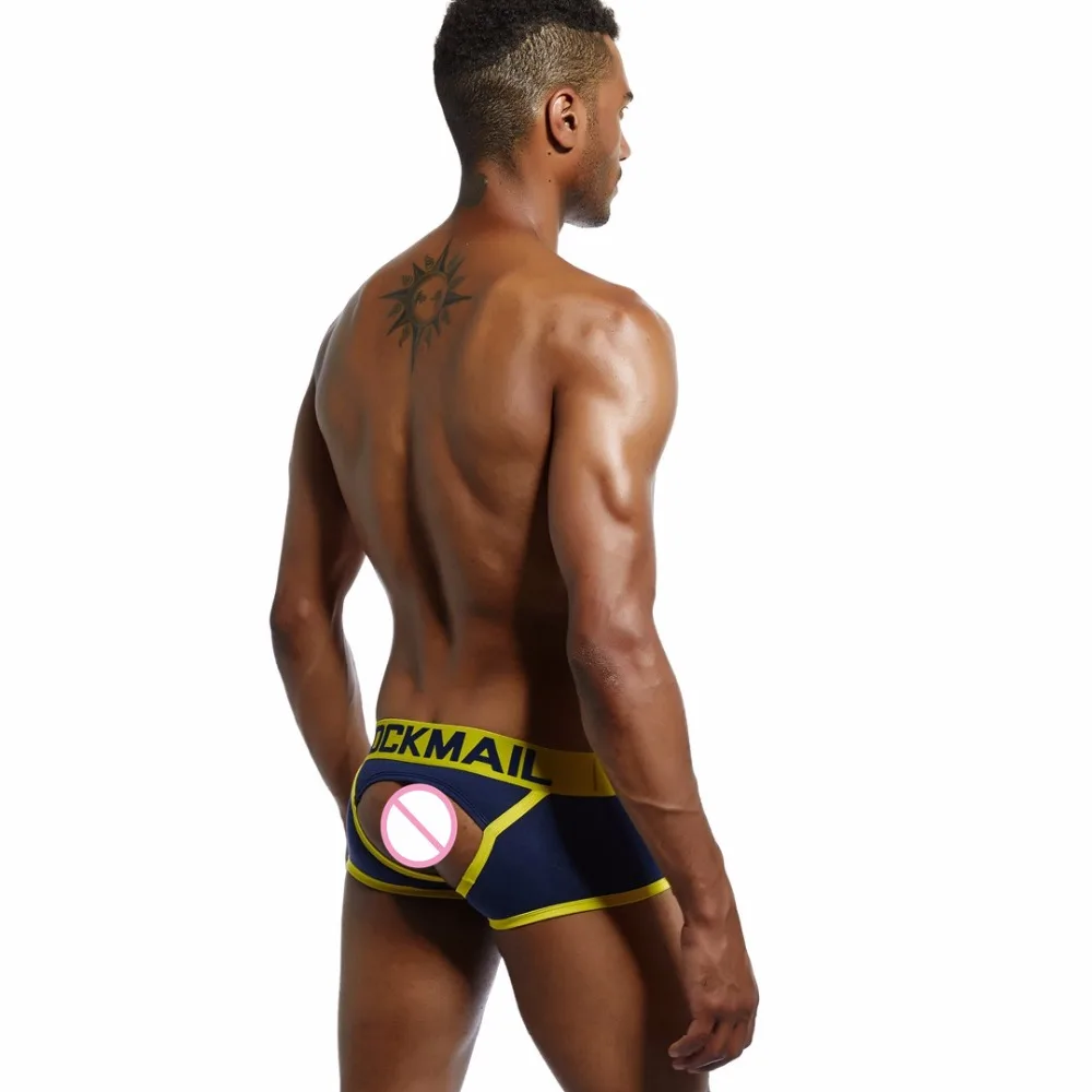 Бренд JOCKMAIL, мужское нижнее белье, боксеры, открытая спина, сексуальные мужские трусы, хлопок, мужские боксеры, открытая спина, ягодицы, cuecas, гей, нижнее белье