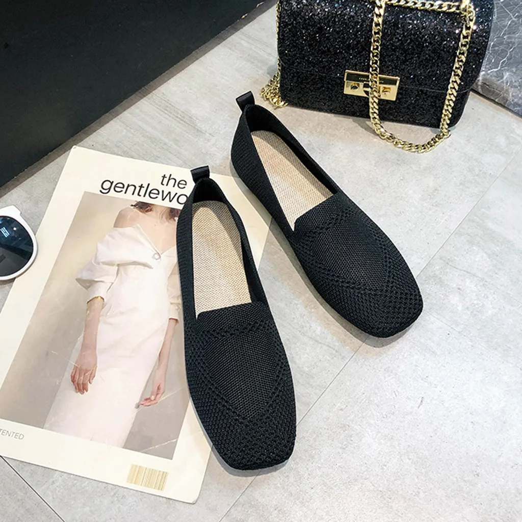 Женские лоферы; chaussures femme; обувь на платформе; дышащая тканая обувь на плоской подошве; женская обувь; Zapatos De Mujer; женская обувь с квадратным носком