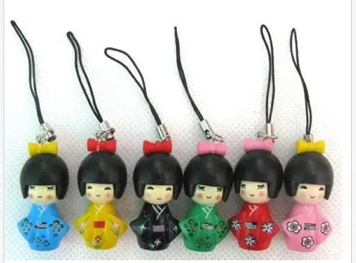 12 шт девушка японский Восточный Kokeshi Сумочка куклы Шарм