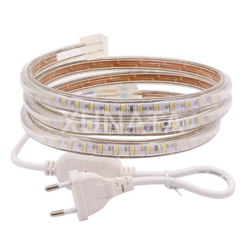 Светодиодная лента 3014 SMD 120LED/M 220V AC водонепроницаемая лампа для украшения