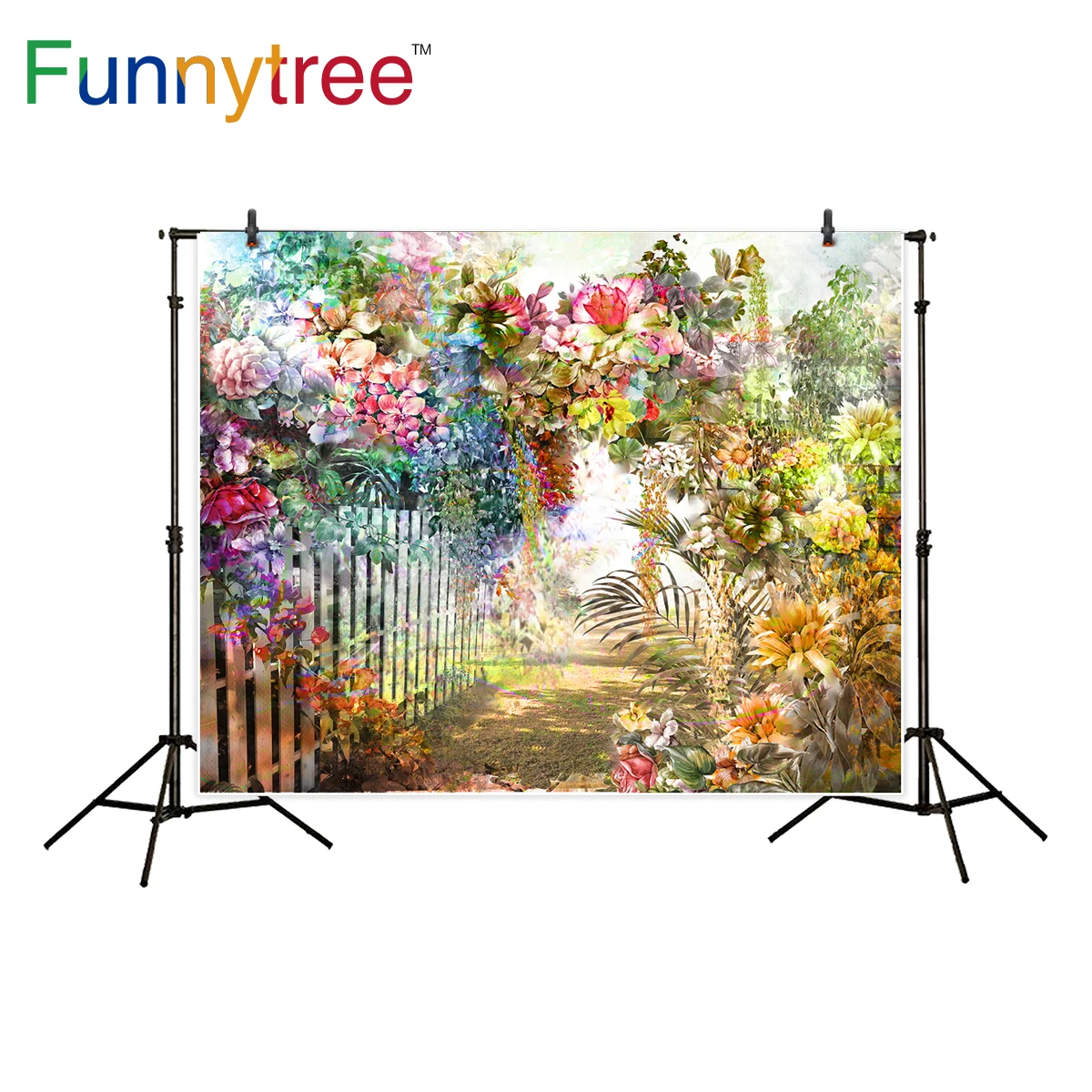 

Funnytree backdrops for photography studio flower abstract watercolor painting spring garden photo background photobooth