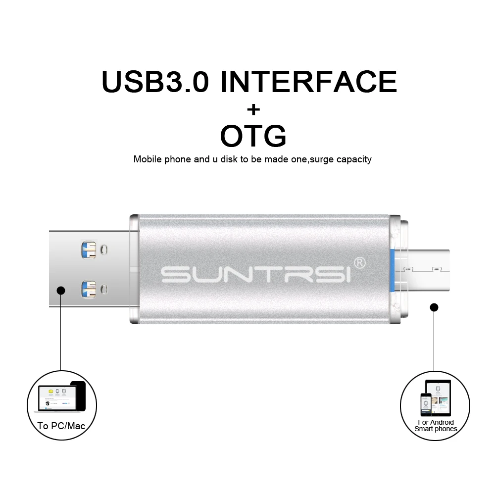 Suntrsi USB флеш накопитель 16 ГБ 32 OTG Флешка для смартфонов/планшетов/ПК
