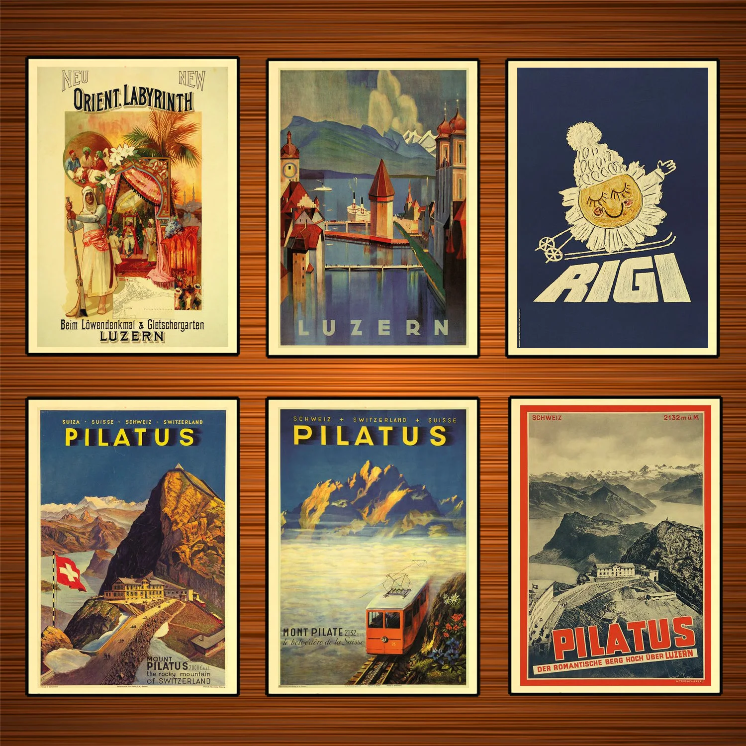 Швейцария Люцерна Туризм постеры озеро достопримечательности классические