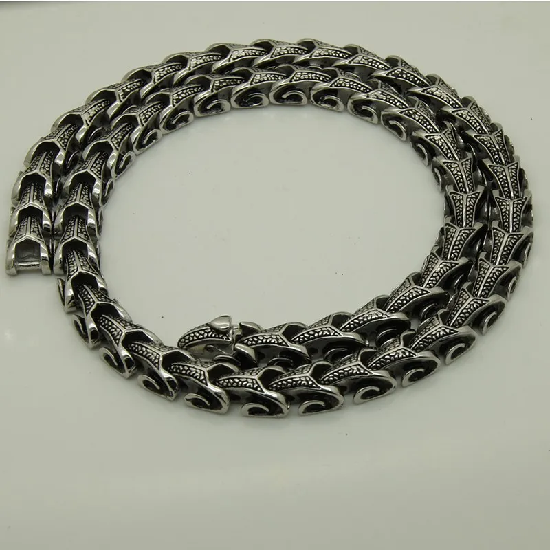 10 мм мужское ожерелье из нержавеющей стали 316L с цепочкой Dragon Bone 2 способа ношения
