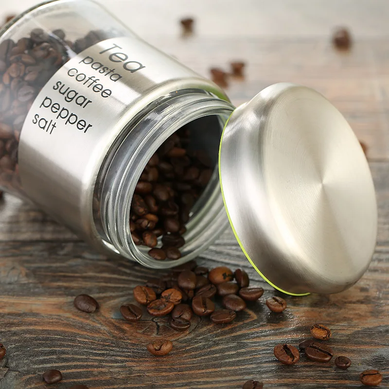 Стеклянная банка для кухни с крышками хлопьев прозрачная Бессвинцовая хранения