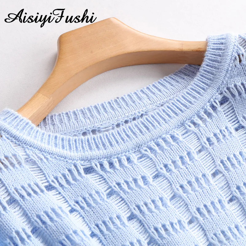 White Sweater Women Pullover Knitted Spring Autumn Crop Top Long Sleeve Transparent Blouse For Mujer 2020 | Женская одежда