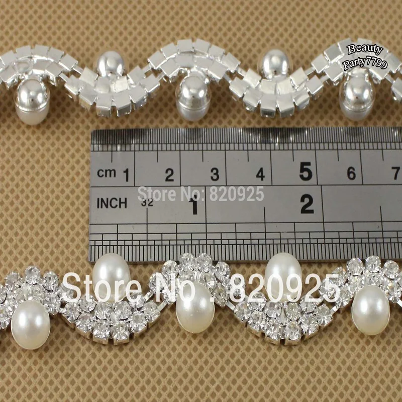 1 ярд красивый прозрачный горный хрусталь белый искусственный жемчуг