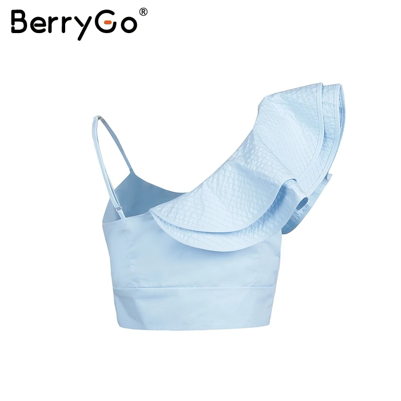 Женский трикотажный топ BerryGo универсальная розовая обтягивающая эластичная
