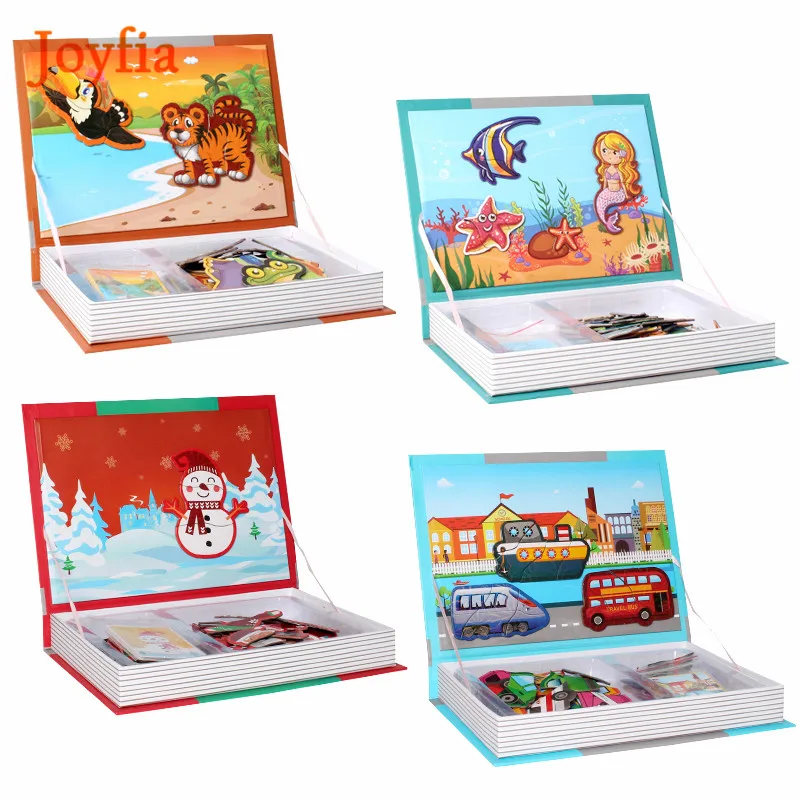 3D Магнитная головоломка игрушка пазл для детей магнитная книга Обучающие