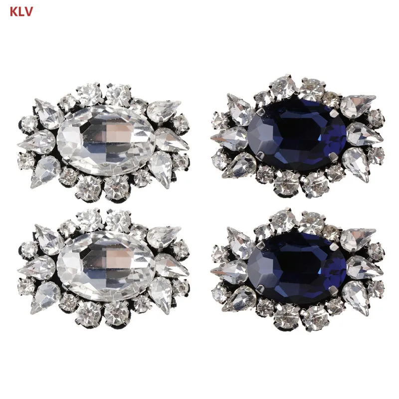 KLV; 1 пара; украшение для обуви; стразы; роскошная женская одежда; очаровательные украшения «сделай сам» на высоком каблуке; сандалии-лодочки