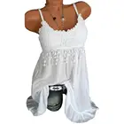 Женская кружевная блузка без рукавов, 7 цветов, на бретельках, летний топ