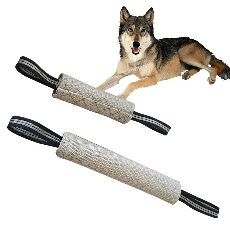 

Dog Bite Tug Toy Dogs Training Playing Toys Pet Chewing Teeth Cleaning Interactive For Police K9 Schutzhund With 2 Handles