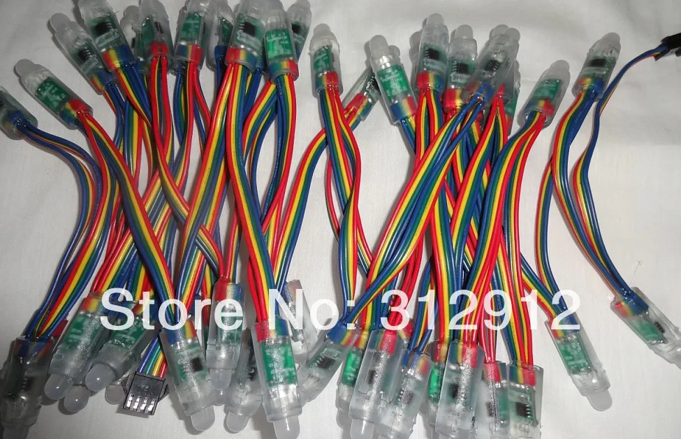 50 шт. 5 в постоянного тока 12 мм WS2821A DMX512 светодиодный пиксельный узел + WS2821 DMX запись