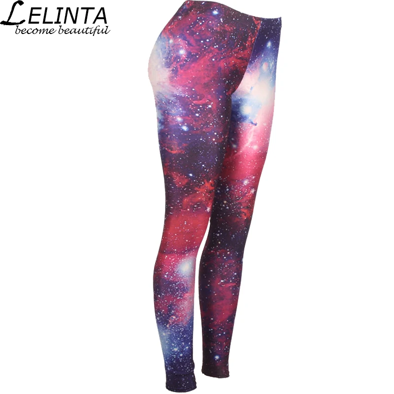 LELINTA/штаны для йоги с цифровым принтом фиолетовые звезды летние дышащие