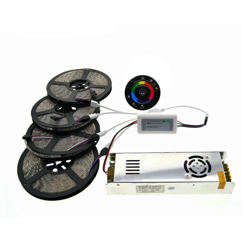 5 м/10 м/15 м/20 м IP20/IP65 водонепроницаемая 5050 RGB Светодиодная лента + 7 клавиш 2 4G