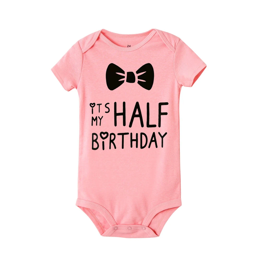 Боди для малышей с надписью «It Is My Half Birthday», белый комбинезон для детей, подарок на первый день рождения, летняя одежда для малышей