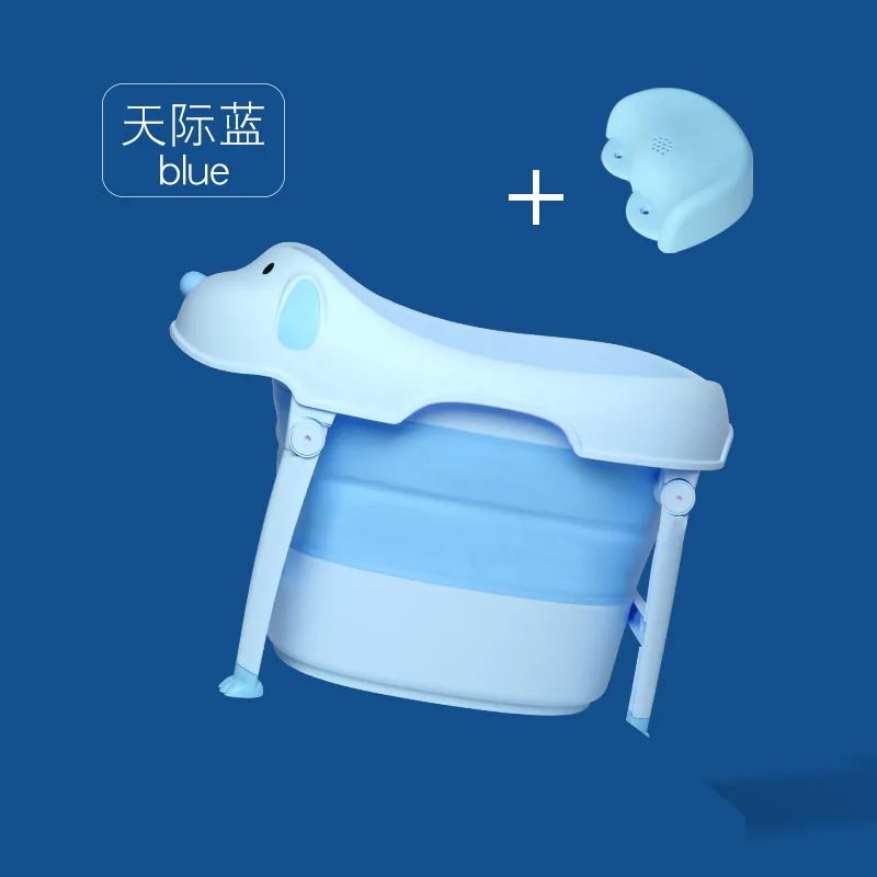 blue Портативная складная детская ванна, Детские большого размера, Детская ванна, материал, Складная Ванна для детей от 6 месяцев до 10 лет - Цвет: blue