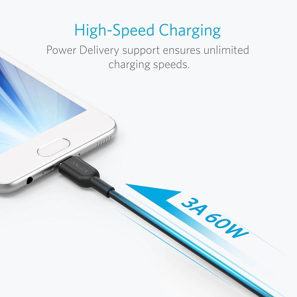 Кабель Anker PowerLine II USB C к 2 0 (6 футов) IF сертифицирован с электроснабжением для MacBook iPad