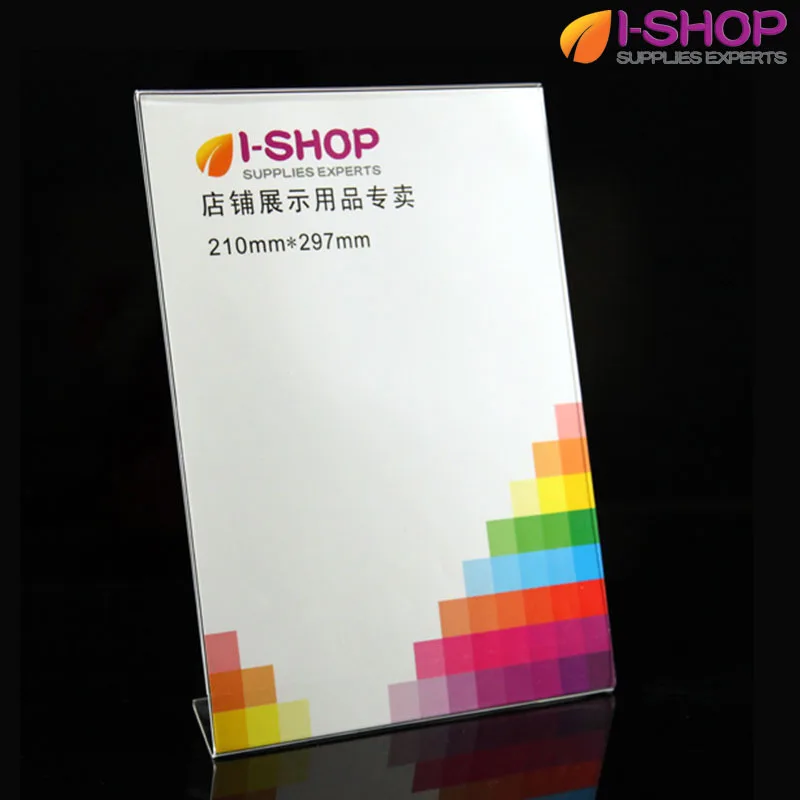 A4 L Форма Наклонная Войдите Организатор Рамка Портрет Дисплей Счетчика 210x297 мм PL1