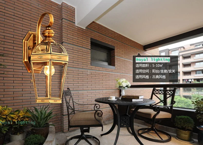 Loft Deluxe street light Antique led outdoor wall lamp copper waterproof lighting Sconce Bar bedroom garden | Освещение