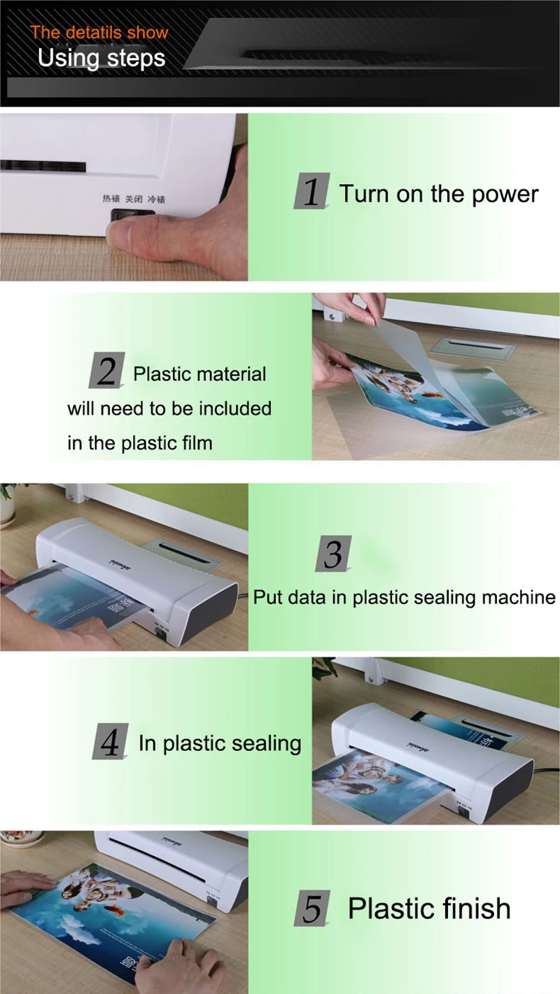 Plastificadora Профессиональный тепловой Офис горячей и холодной ламинатор машина для документов A4 фото упаковка пластиковая пленка рулон