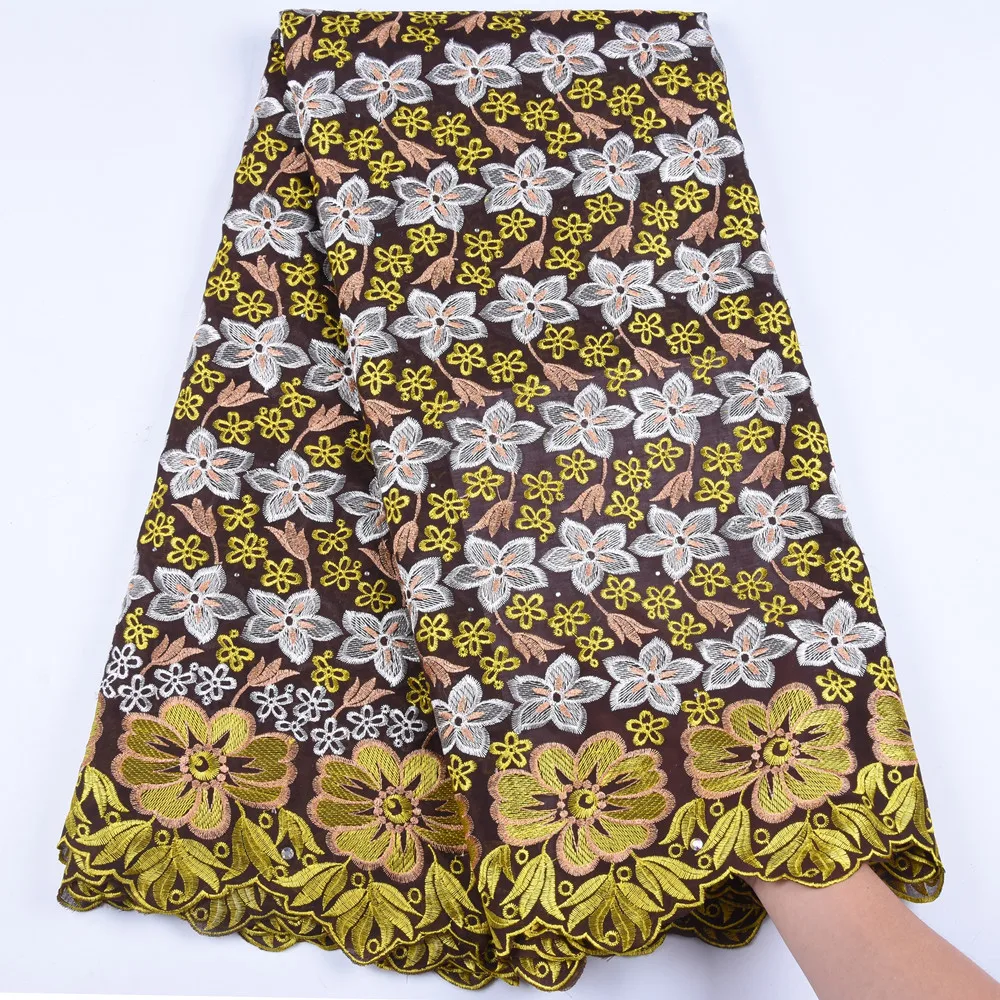 Кружевная ткань швейцарская вуаль с камнями сухая хлопковая кружевная высокого