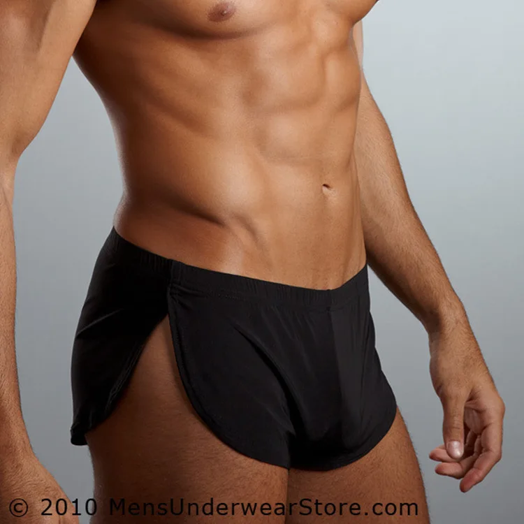 Мужские свободные Трусы со стрелками и заниженной талией мягкие шелковые шорты