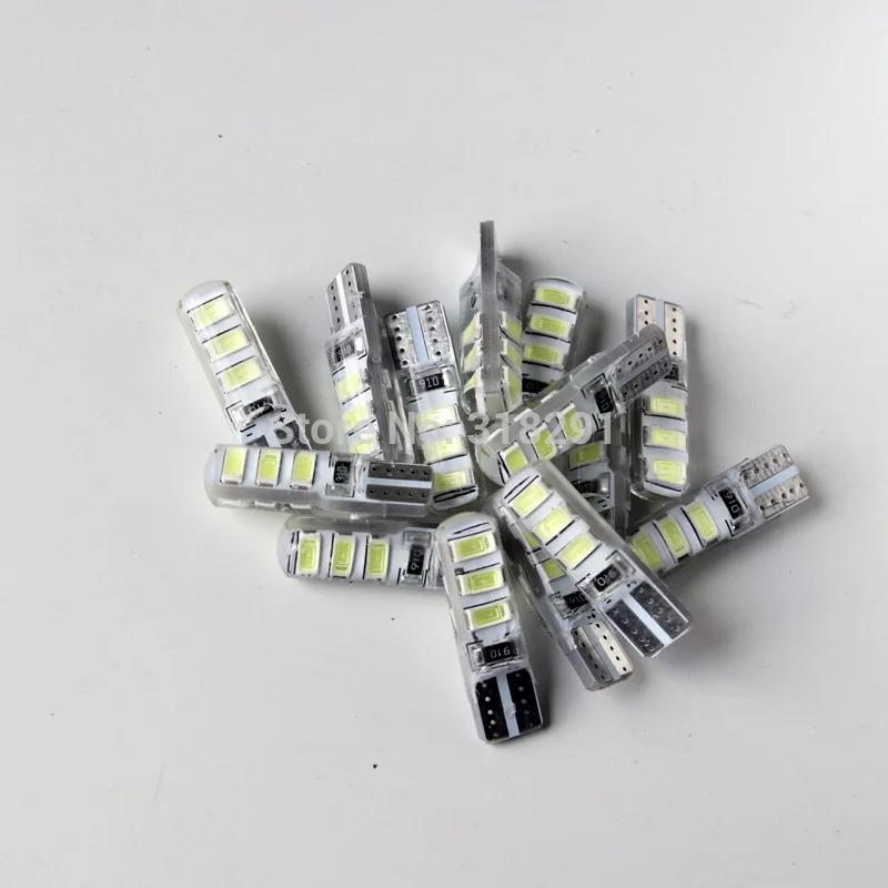 100 шт./лот T10 6SMD W5W 5630 Светодиодный Клин sinicone лампочка Белый high Lumen стробоскопическая вспышка - Испускаемый цвет: White