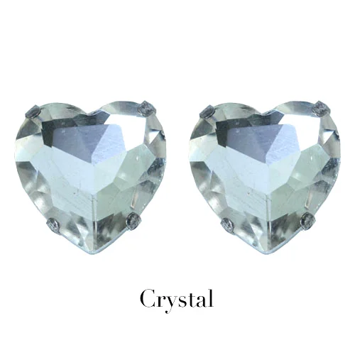 Crystal Красочный в форме сердца пришить на коготь стразы Flatback Стекло Кристалл шитье на Стразы для украшения для одежды Y1176 - Цвет: Crystal