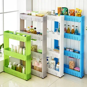storage shelf plastic subdries rack movable interspace storage racks refrigerator space rack with roller kitchen organizer free global shipping