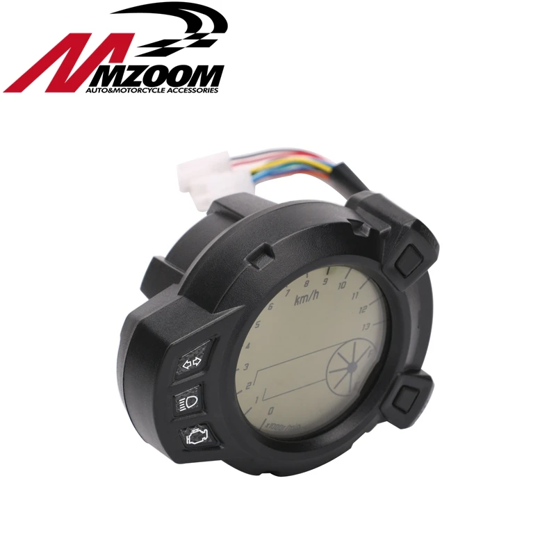 Бесплатная доставка мотоцикл спидометр 10000 RMP цифровой ЖК 7 цветов подсветка для