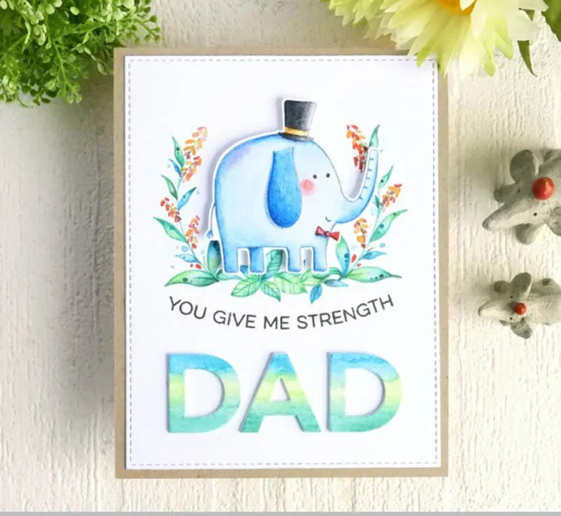 DAD Transparent clear stamps and coordinate metal cutting die for DIY Scrapbooking/Card Making/Decoration Supplies | Канцтовары для