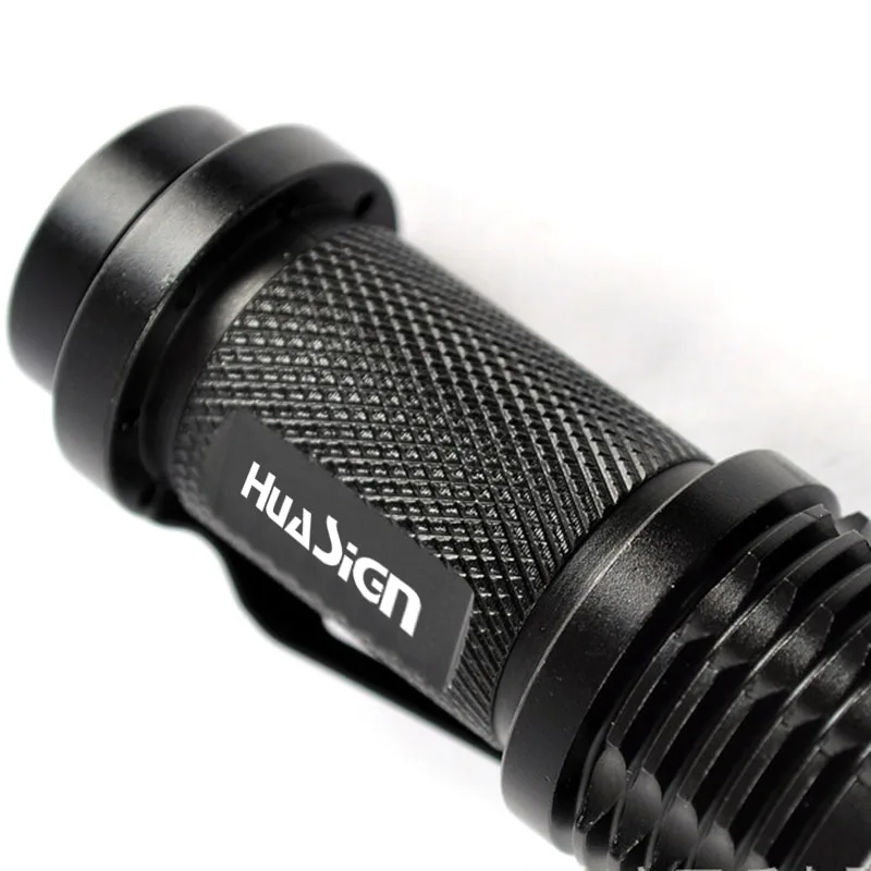 Black Bright Mini LED Flashlight 3 Modes Zoomable Torch | Лампы и освещение