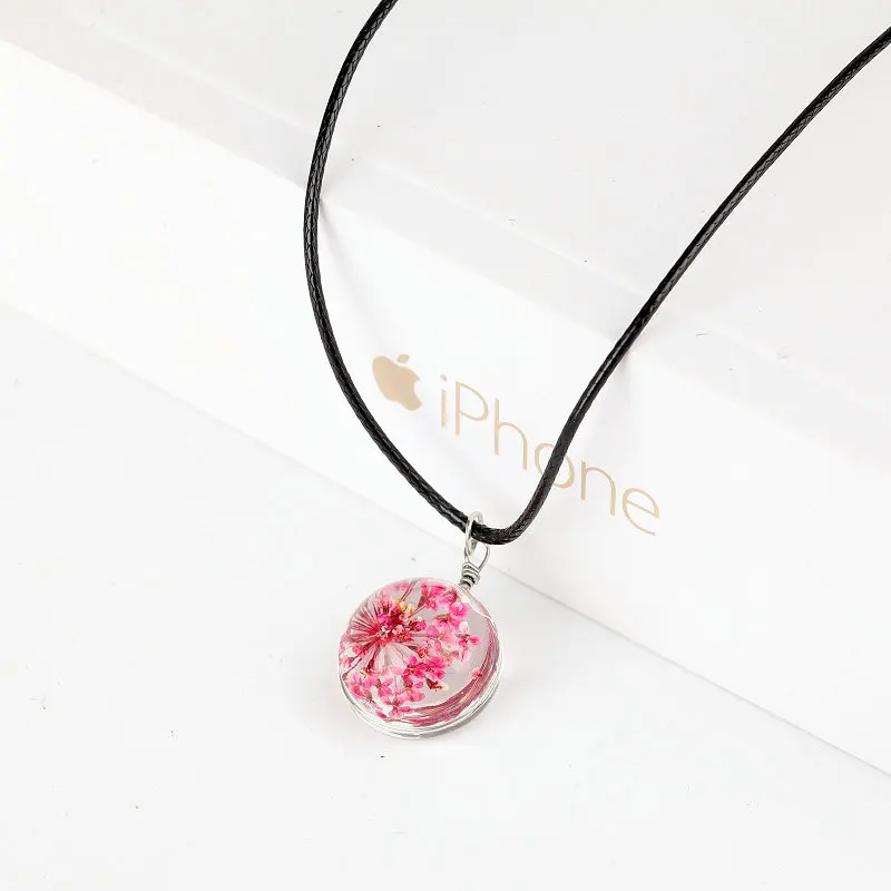 Женское ожерелье с подвеской в виде хрустального шара клевера длинная цепочка из