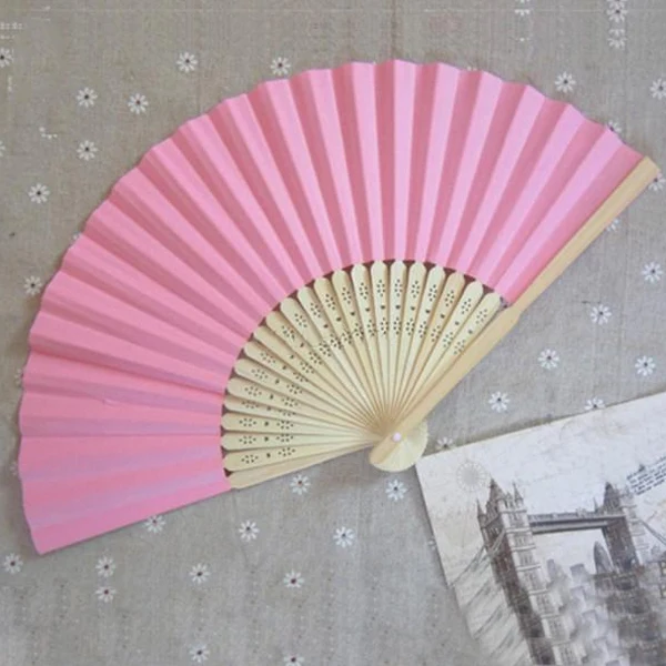 Китайский бамбуковый складной бумажный Узор Без узора ручной вентилятор для