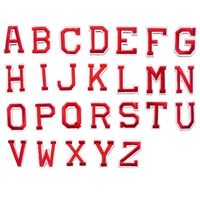 red fabric 26 letters alphabet sew iron on patches embroidered badges for clothes diy appliques craft decoration