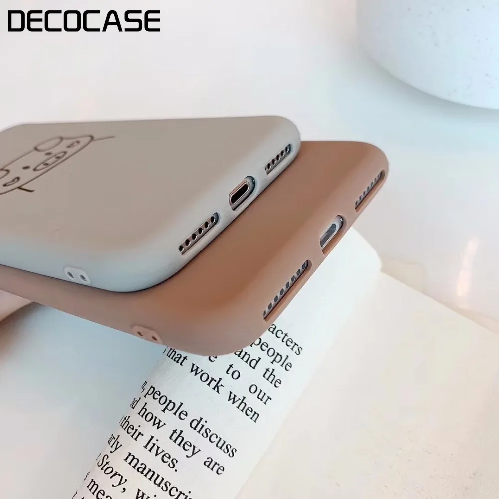 DECOCASE Симпатичные свиньи печать серый Шоколад Мягкие силиконовые для женщин и