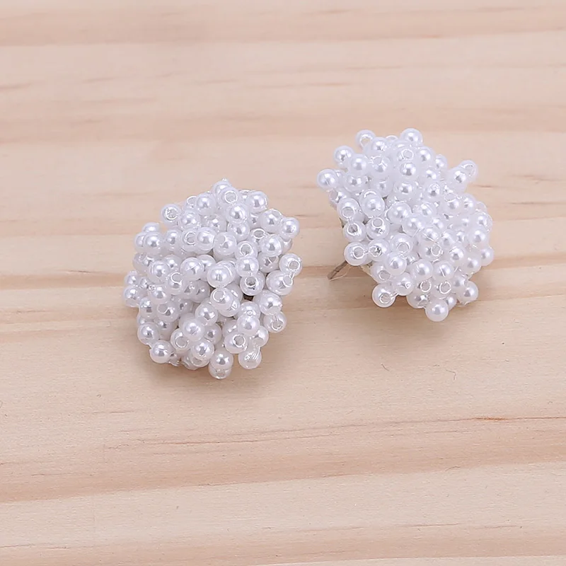 E1105 Pearl Beads Sehuoran большие серьги для женщин модные бусины ручной работы Длинные серьги-подвески Свадебная яркая бижутерия для вечеринки женские подарки - Окраска металла: E1105 Pearl Beads