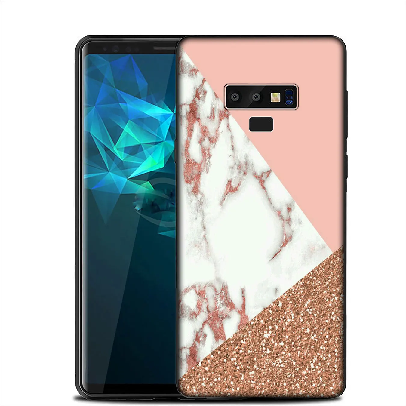 IYICAO Marble Gold Pink rose Glitter Dust Soft Case for Samsung Galaxy A6 A9 A8 A7 2018 A3 A5 2016 2017 Note 9 8 10 Plus Lite |