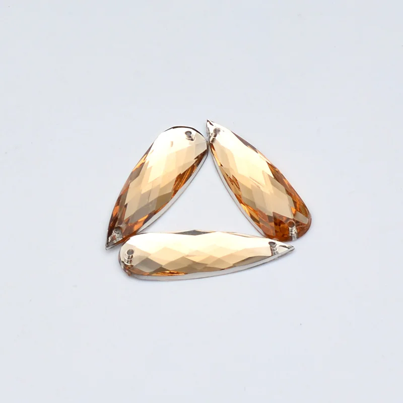 Light Peach JUNAO 10x30 мм, желтые стразы, большая акриловая Аппликация с кристаллами, пришивные стразы с плоской задней стороной, камни для шитья одежды - Цвет: Light Peach