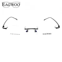 Оправа для очков без оправы из чистого титана, оправа для очков по рецепту, оправа для очков для мужчин, тонкие очки без оправы - изображение