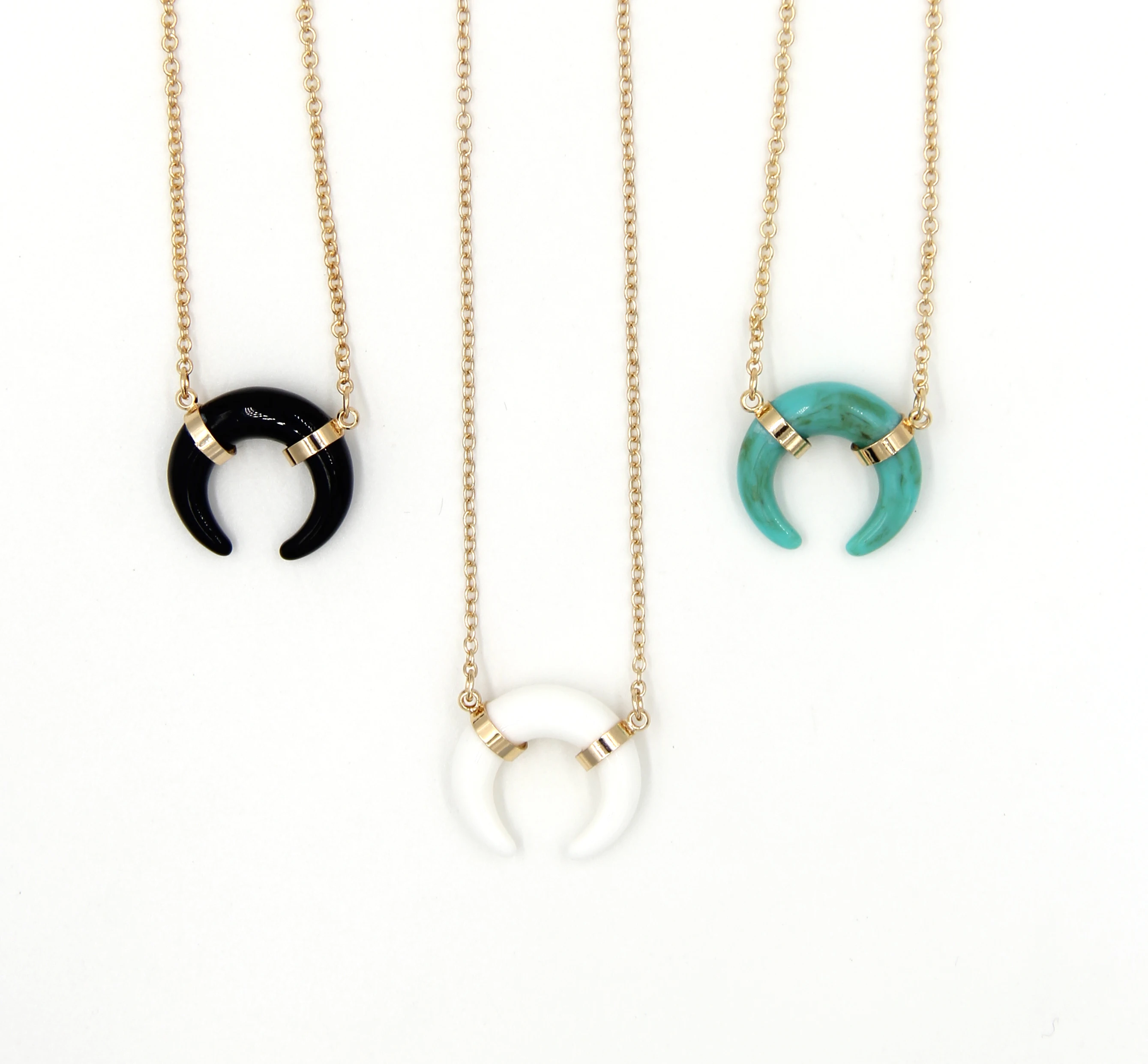 Маленькое ожерелье-чокер с роговым кулоном ожерелье из искусственного мрамора