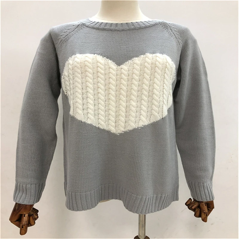 

Autumn 2018 new loose OL commuter turtleneck knitted sweater heart ins fashion sweater female