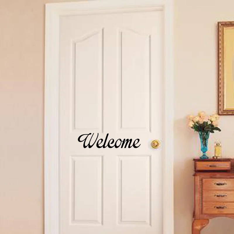 

Personalized Wall Stickers Welcome Door Stickers Word Vinyl Decals Black A0032