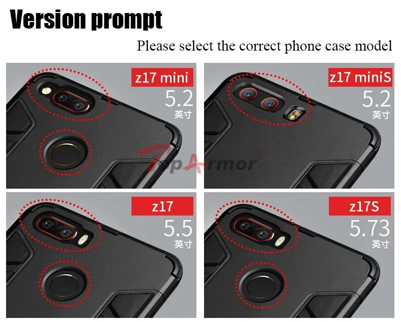 3D защитный чехол Гибридный ПК+ ТПУ противоударный чехол для zte nubia Z17 Z17s V18 чехол для телефона zte nubia Z17 mini Z17 miniS чехол-подставка